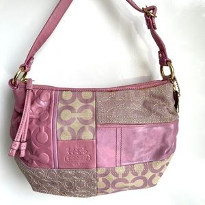 Lilac 💜COACH Signature Canvas Hobo Bag